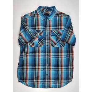 PrAna Plaid Organic Cotton Western Surf Skate Shirt Size S